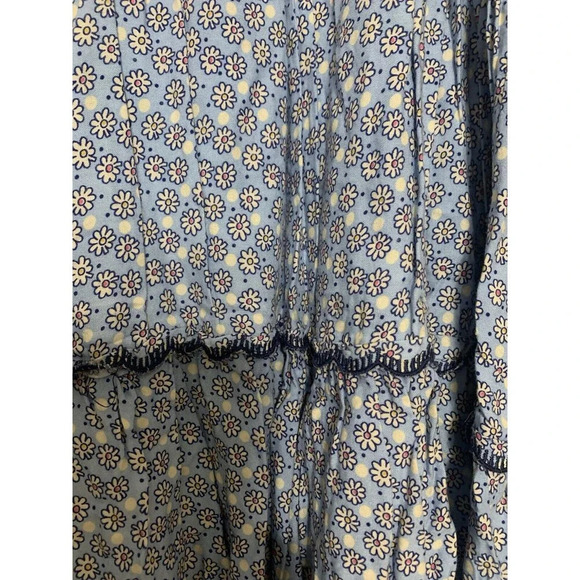 Urban Outfitters S Hanna Mini Babydoll Dress Tiered Blue Floral Cottage Core - Picture 10 of 11